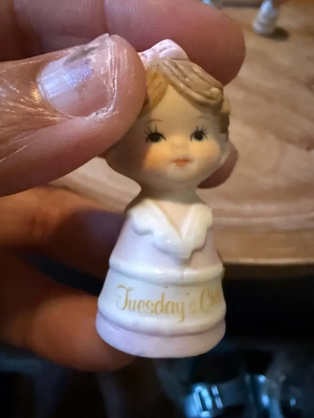Enesco Days of the Week Porcelain Thimbles Set